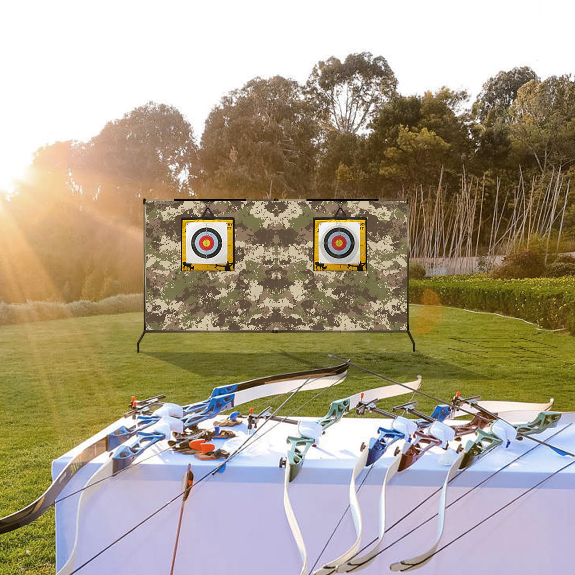 DIOLILI camouflage backstop indoor outdoor use suits clubs, ranges, and backyards for safer practice.