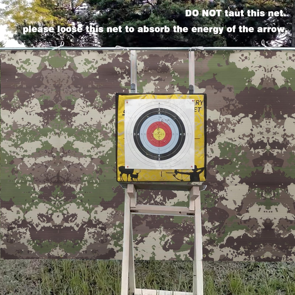 DIOLILI camouflage backstop quick setup with rope and hooks saves time for more shooting.