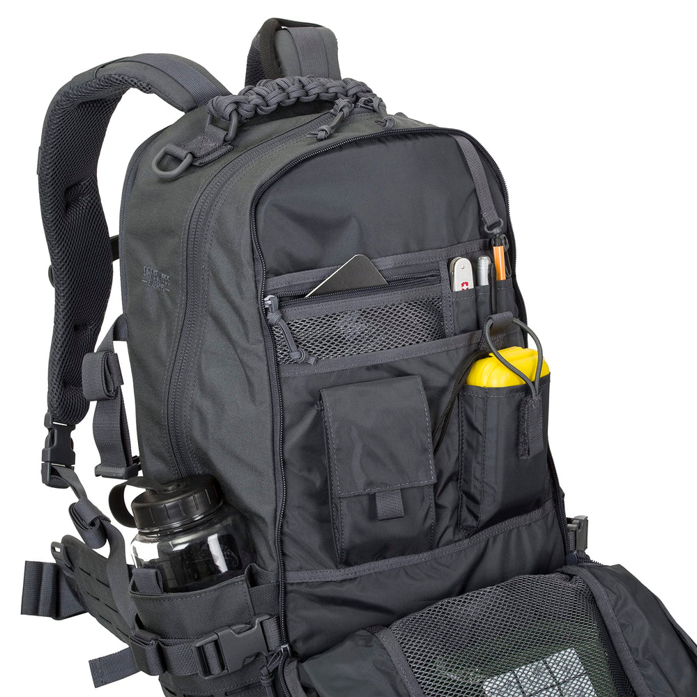Direct Action Dragon Egg Enlarged Shadow Grey 30L removable hip belt for versatile wear.