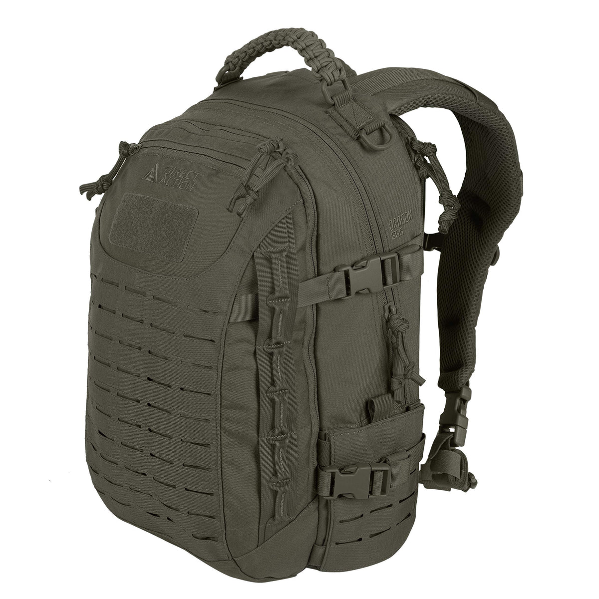 Direct Action Dragon Egg Mk II backpack main compartment shows 25L capacity for day trips.