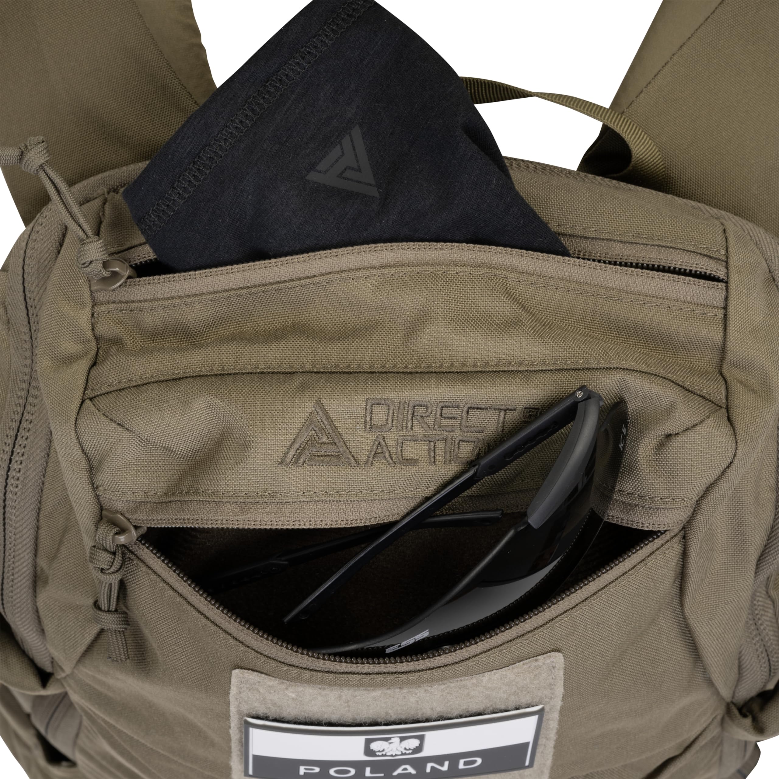 Direct Action Halifax Small Backpack large identification patch and daisy chain for personalization