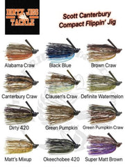 Dirty Jigs CFAC-716 Scott Canterbury Jig shows premium skirts for precise swimming and pitching.