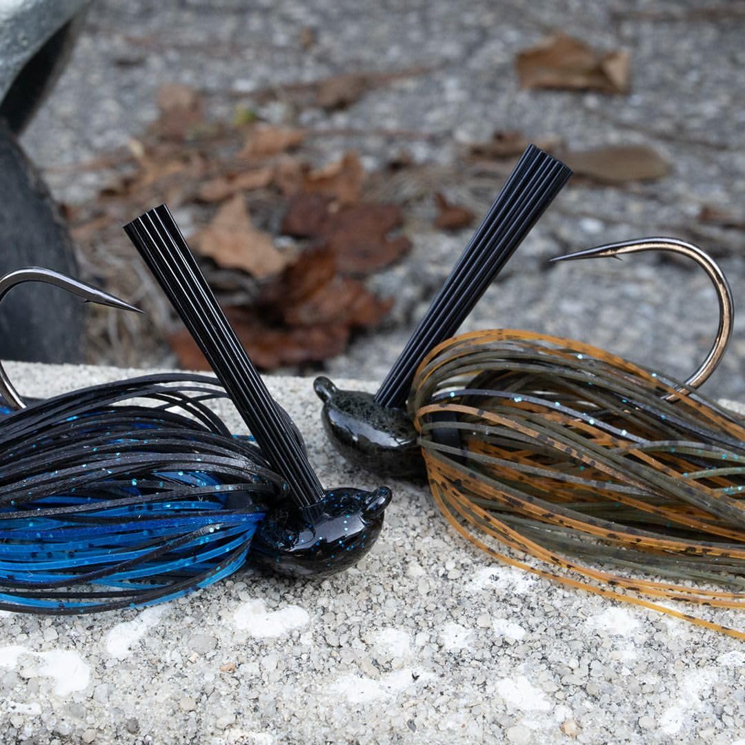 Dirty Jigs Green Pumpkin Candy jig with 5/0 Gamakatsu hook.
