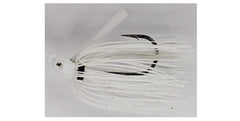 Dirty Jigs NJSJWI-38 No-Jack Swim Jig in white, ideal for thick vegetation and cover.