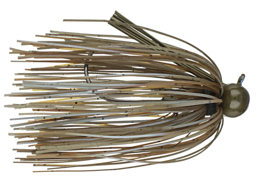 Hook and skirt detail on Dirty Jigs TLFFGRP-38 football jig