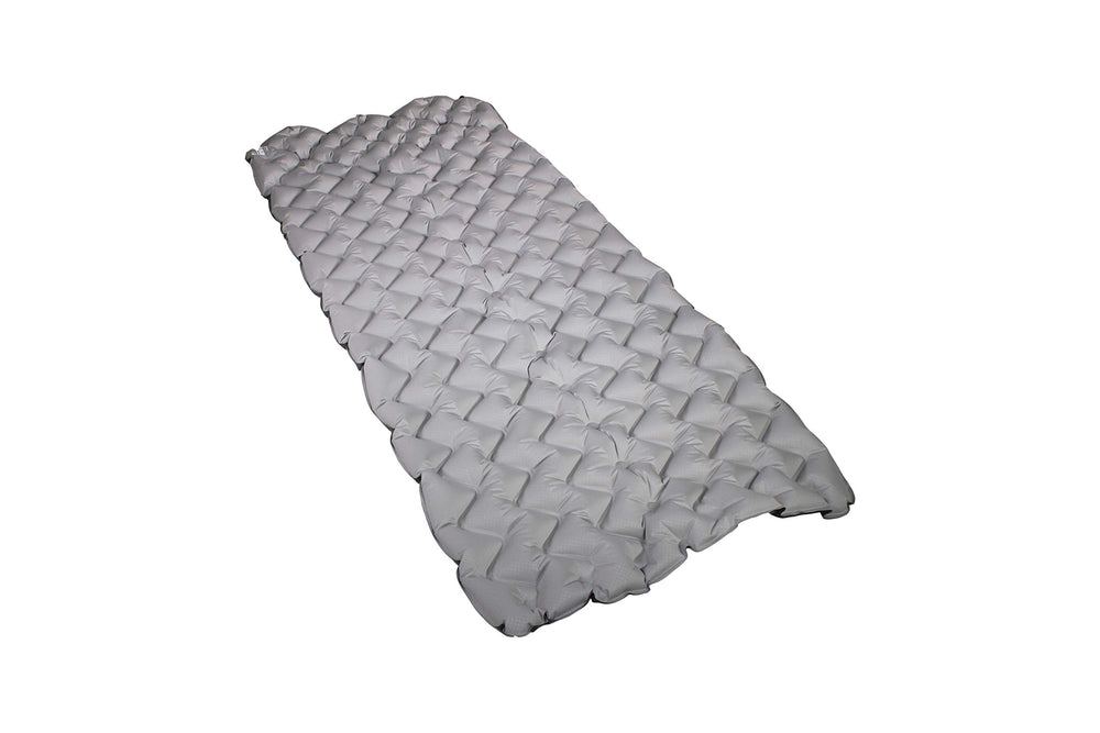 Disc-O-Bed XL quilted disc-pad mattress offers camping comfort and full-size compatibility.