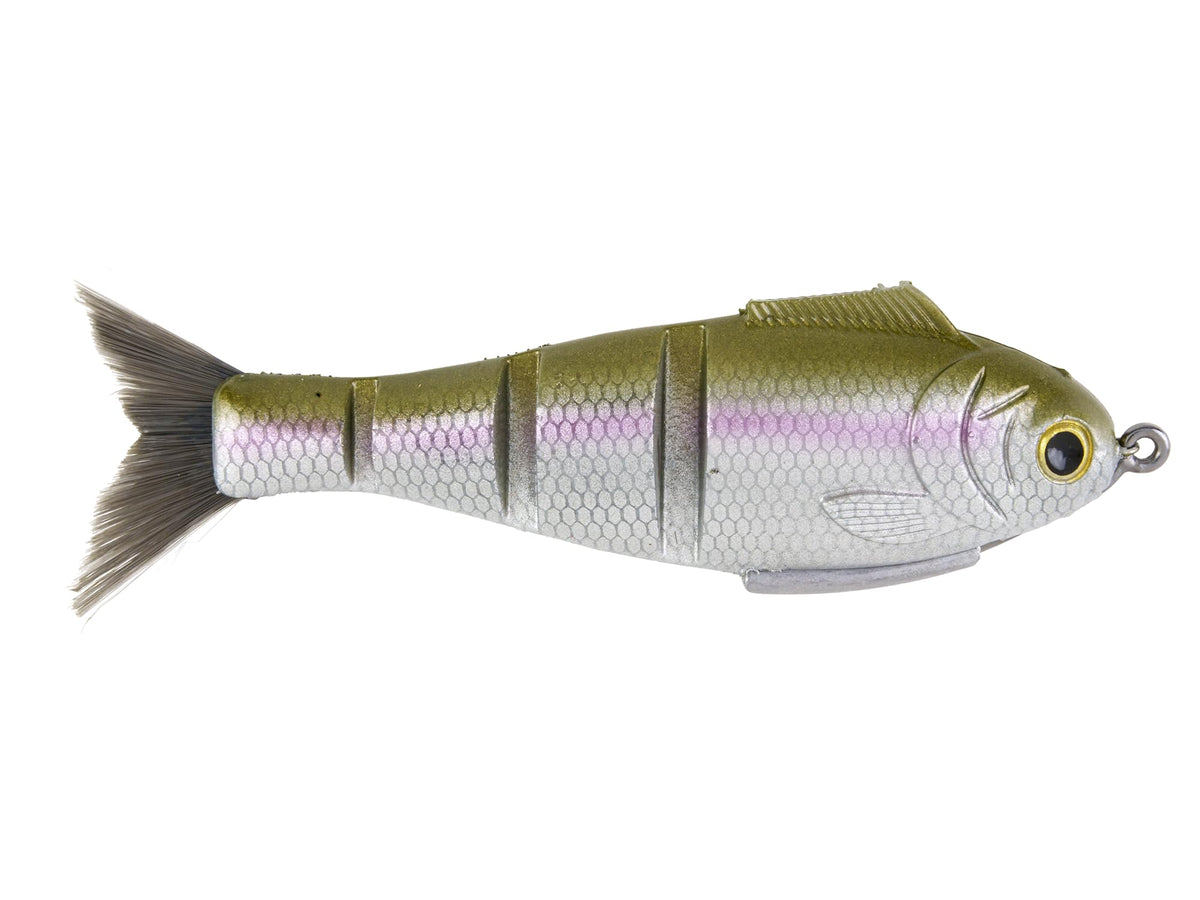 Discount Tackle Bucca Brand Weedless Baby Bull Shad 4.5 inch shiner for bass in vegetation