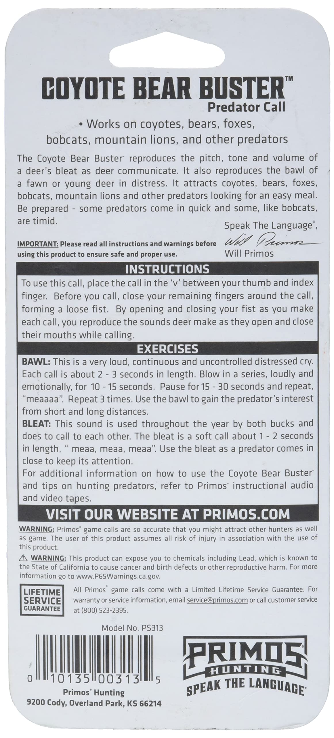 Distress bleat feature on Primos Bear Buster PS313 image