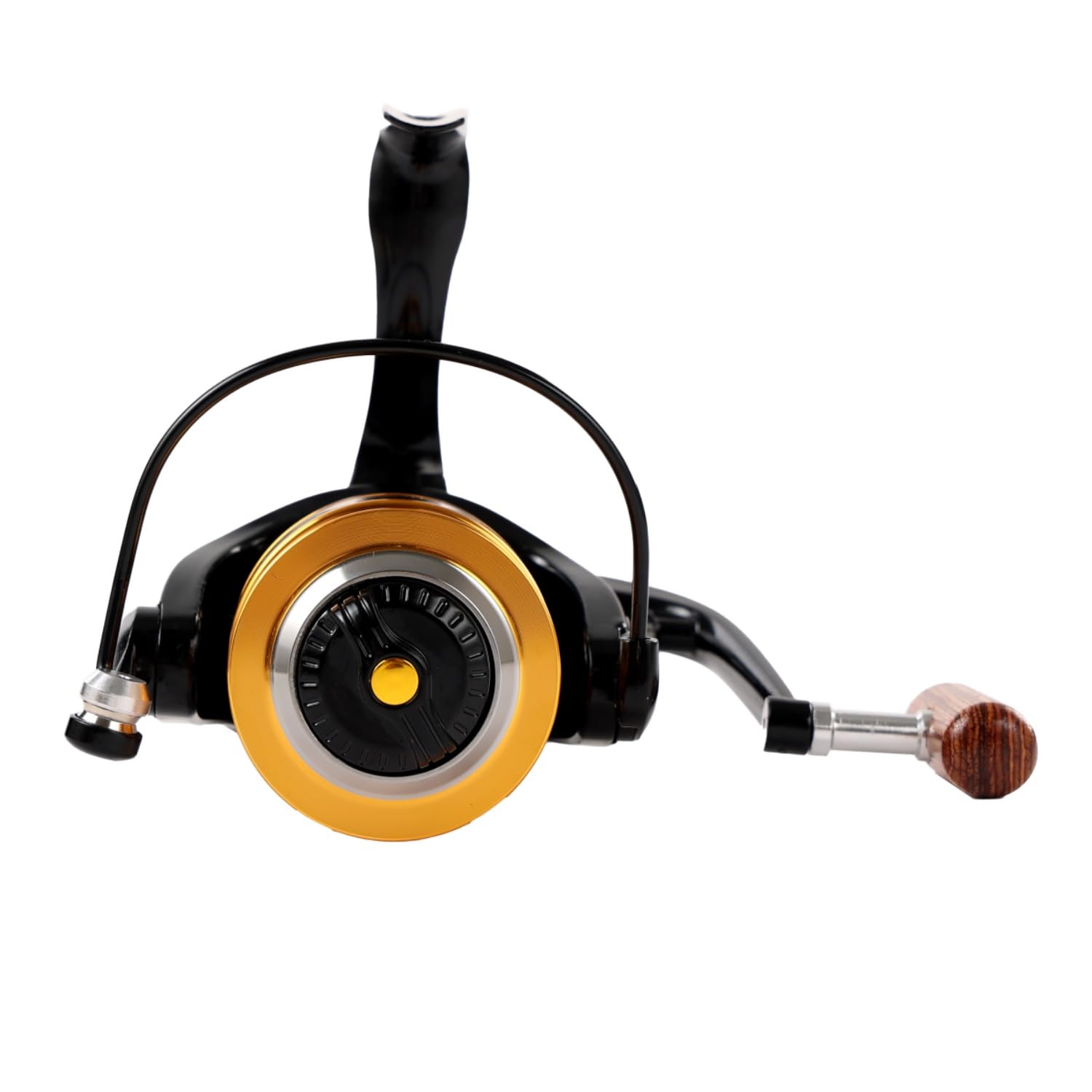 Diwa 6000 black in-hand use demonstrates comfortable grip during fishing