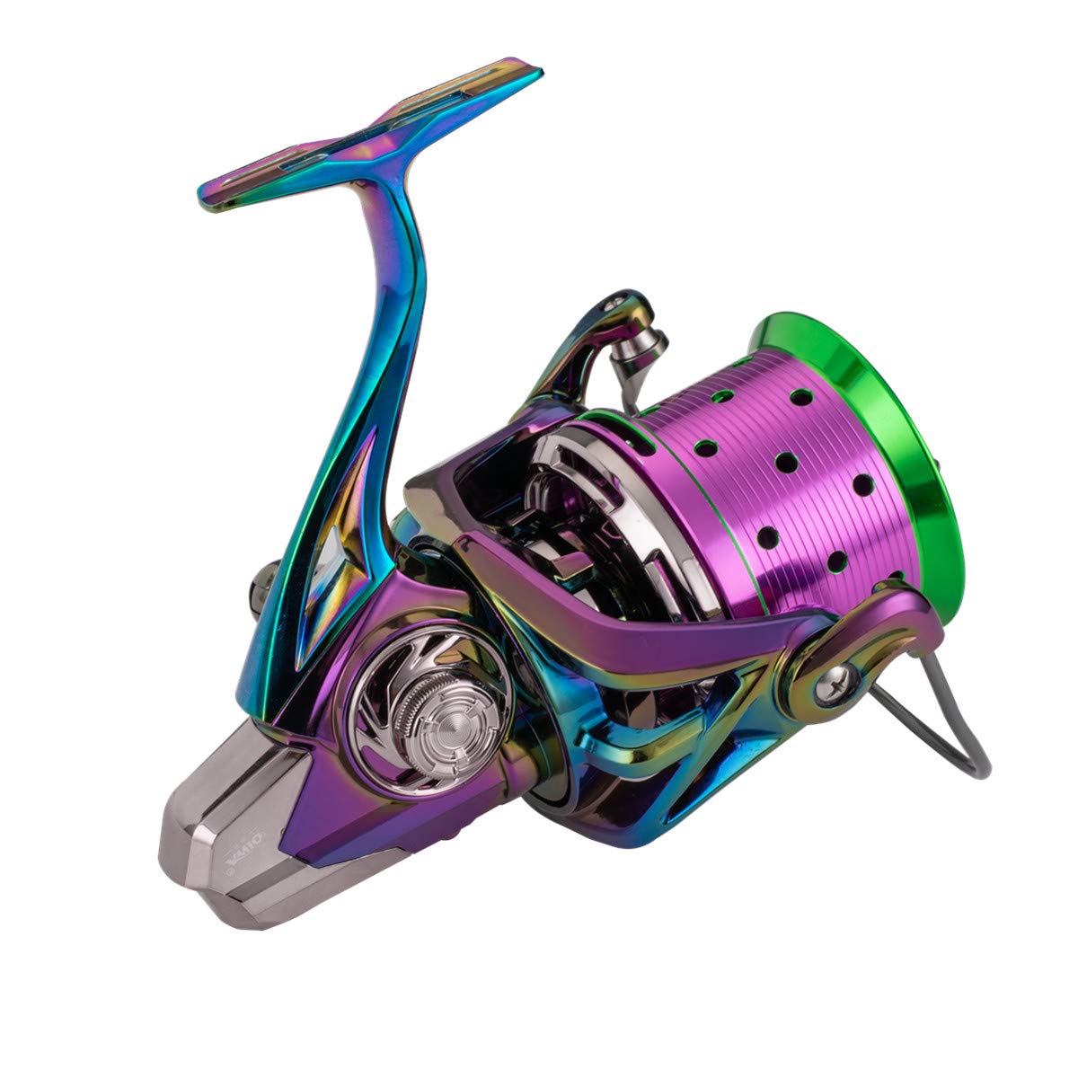 Diwa spinning reel 8000 spool-aluminum highlights braid-ready design for more line capacity.