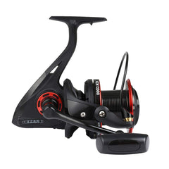 Diwa 12000 spinning reel front view showing robust build for saltwater adventures