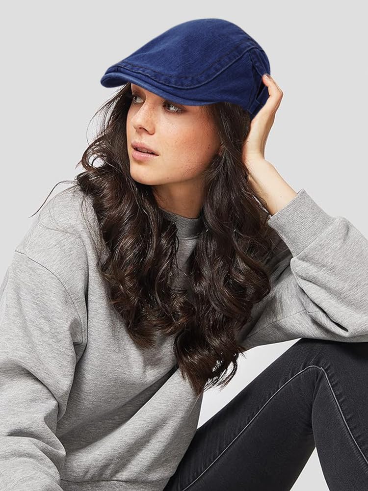 Men wearing DIYDECAL Denim Newsboy Cap Ivy Gatsby style