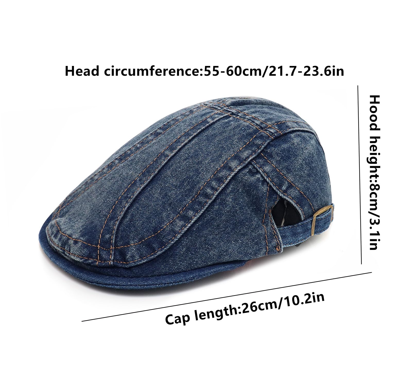 Outdoor lifestyle with denim newsboy cap in blue