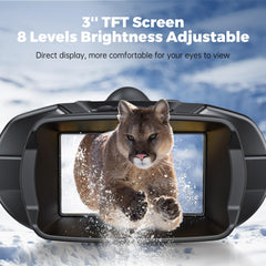 Diyimin 4K night vision binoculars with 8x zoom display in use