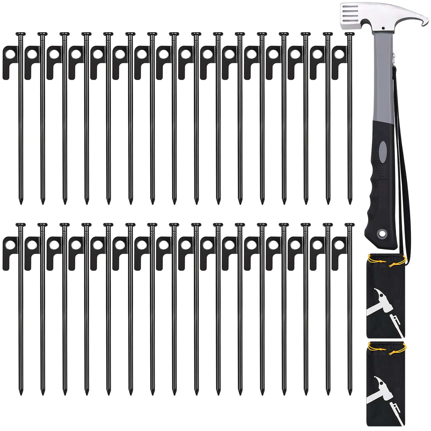 DkOvn tent stakes 8in ready for quick, secure campground setup.