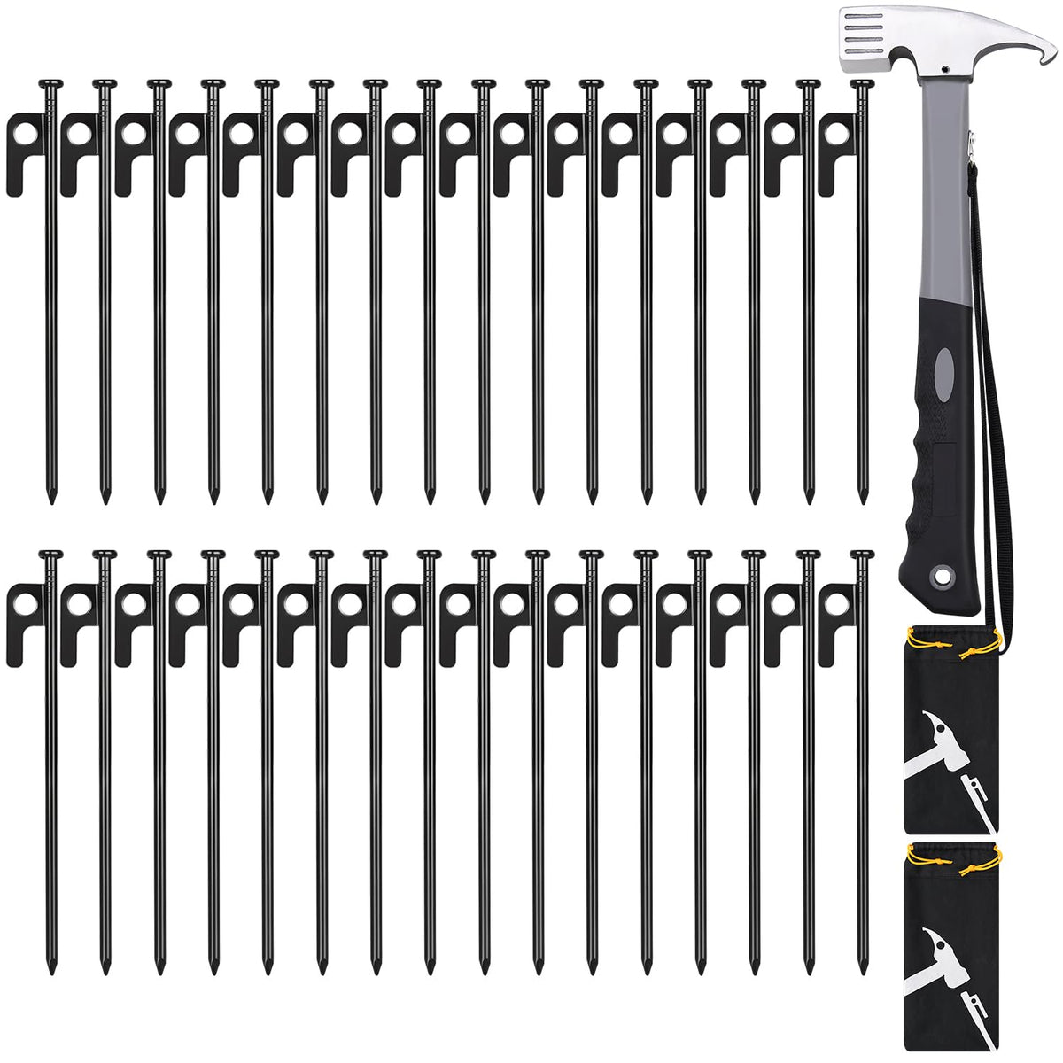 DkOvn tent stakes 8in ready for quick, secure campground setup.