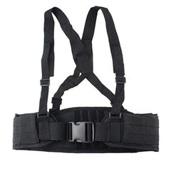 DLP Tactical MOLLE belt with suspenders showing padded back support