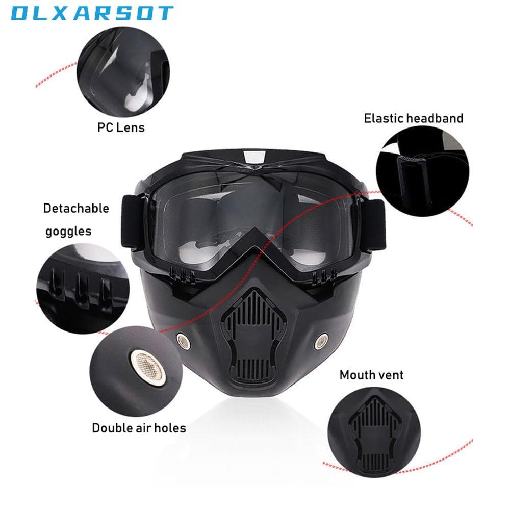 DLXARSOT removable goggles and masks fit with other gear.