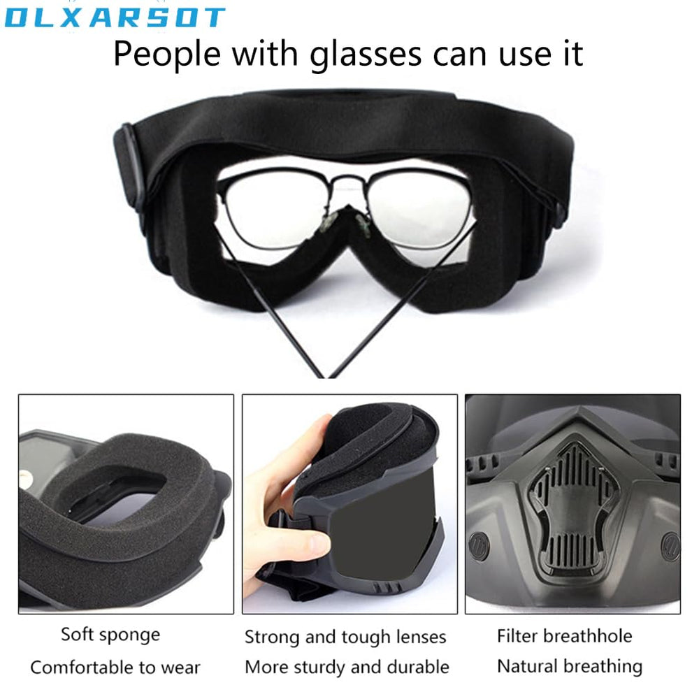 DLXARSOT goggles with anti-slip strap and adjustable fit.