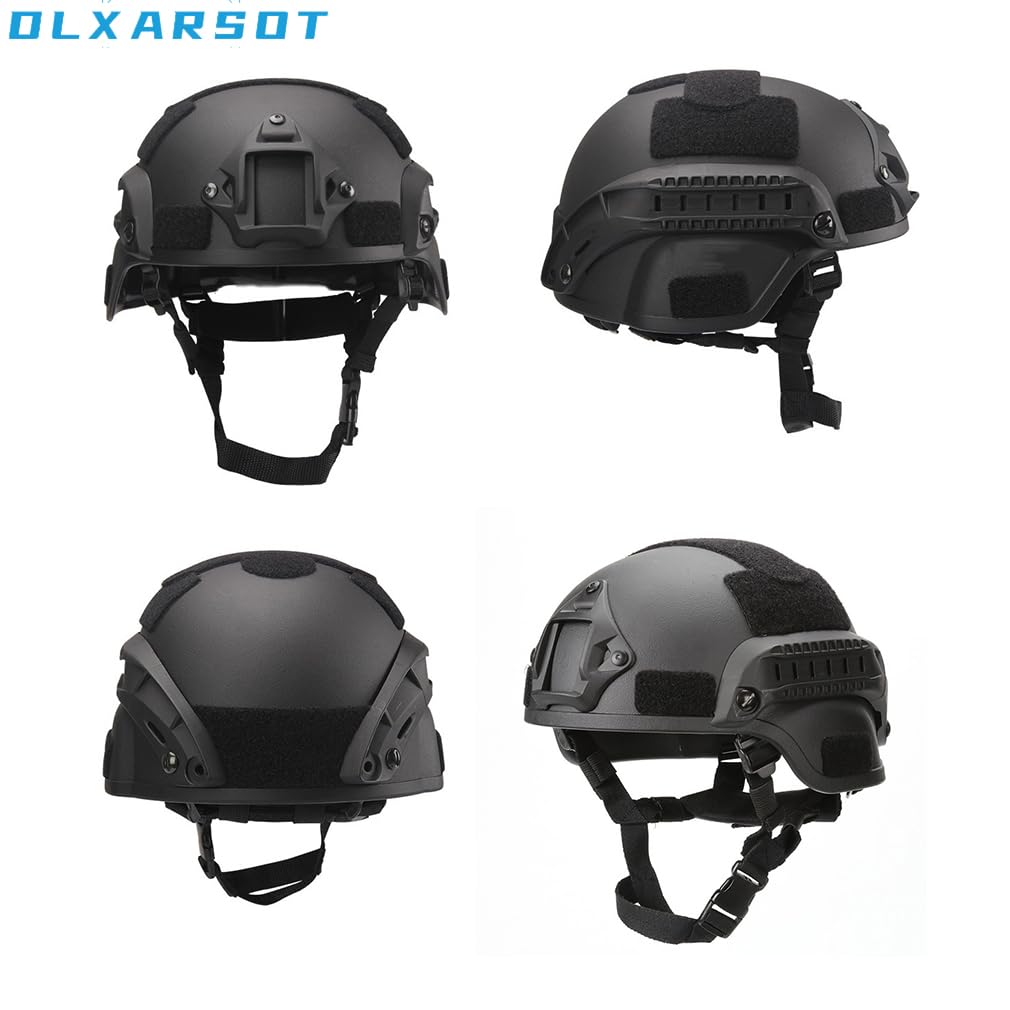 DLXARSOT multi-use outdoor helmet setup for airsoft.