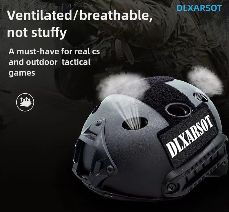 DLXARSOT tactical helmet NVG mount for night-vision gear compatibility.