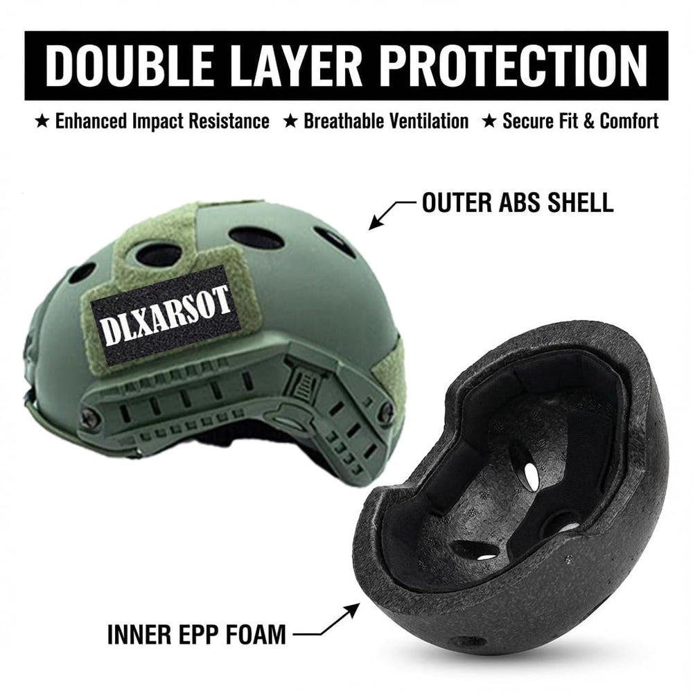 DLXARSOT tactical helmet ventilation holes keep air circulating for cooling.