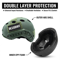 DLXARSOT tactical helmet ventilation holes keep air circulating for cooling.