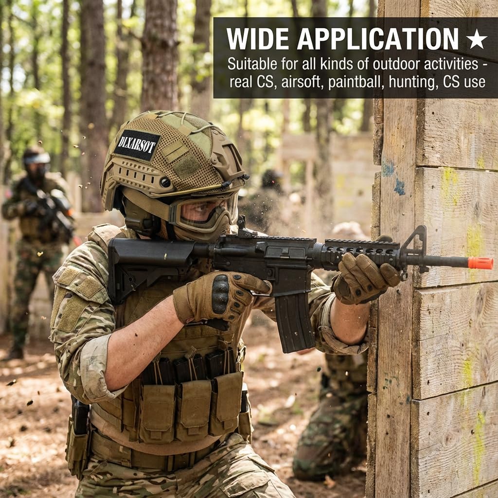 DLXARSOT tactical helmet wide application for CS, airsoft, paintball, hunting.