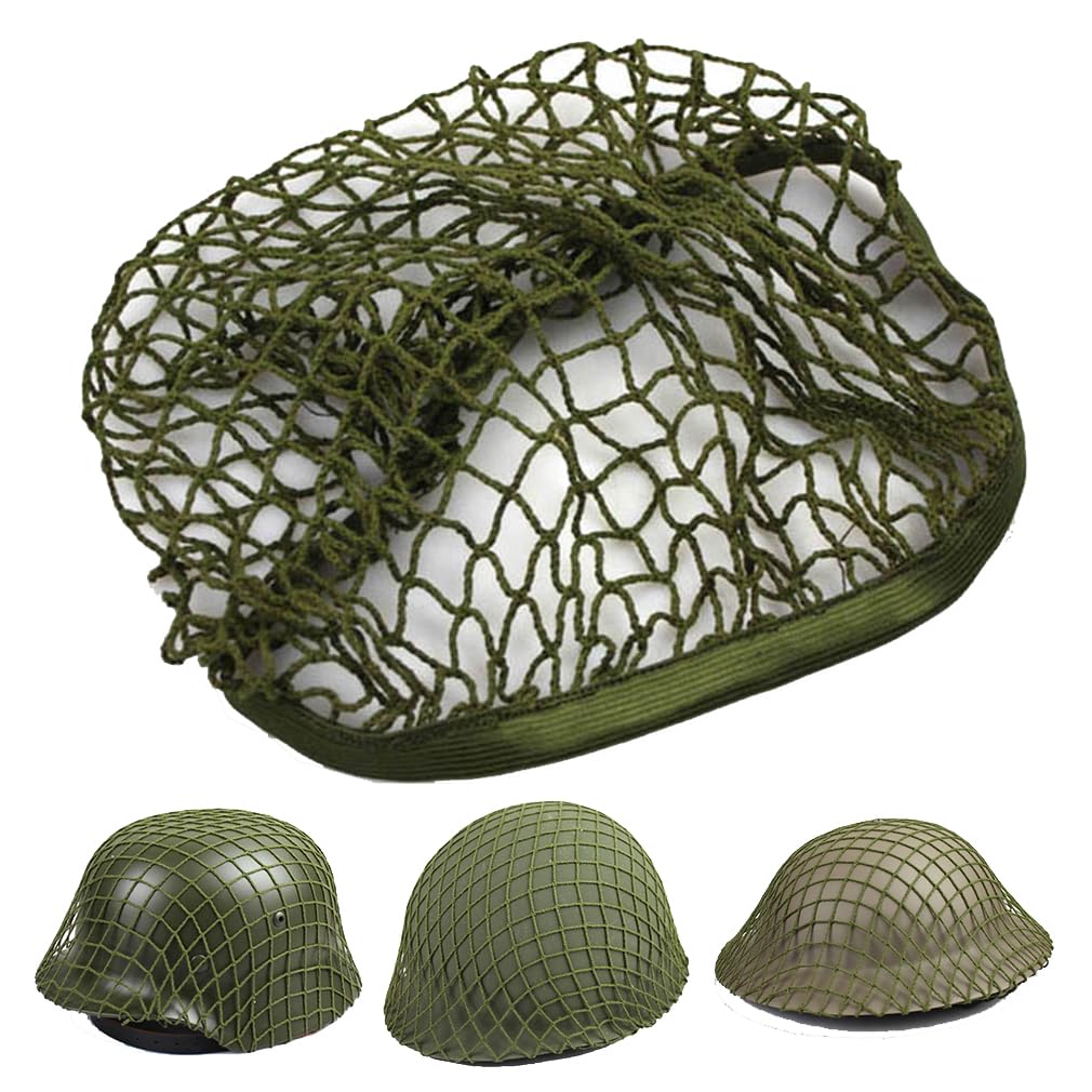 DLXARSOT Tactics helmet net cover close-up reveals army green camouflage texture for concealment.