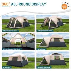 DMH Outdoors 6-person tent rainfly coverage highlights weather-ready protection