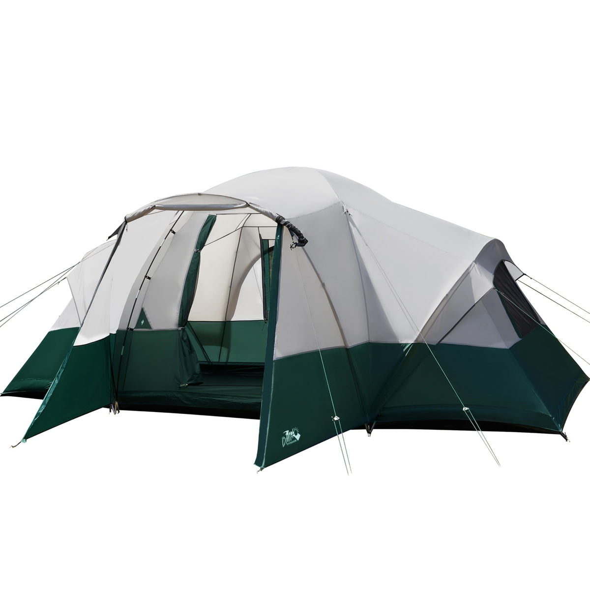 DMH OUTDOORS 8-person tent porch; expansive vestibule ideal for gear storage during camping