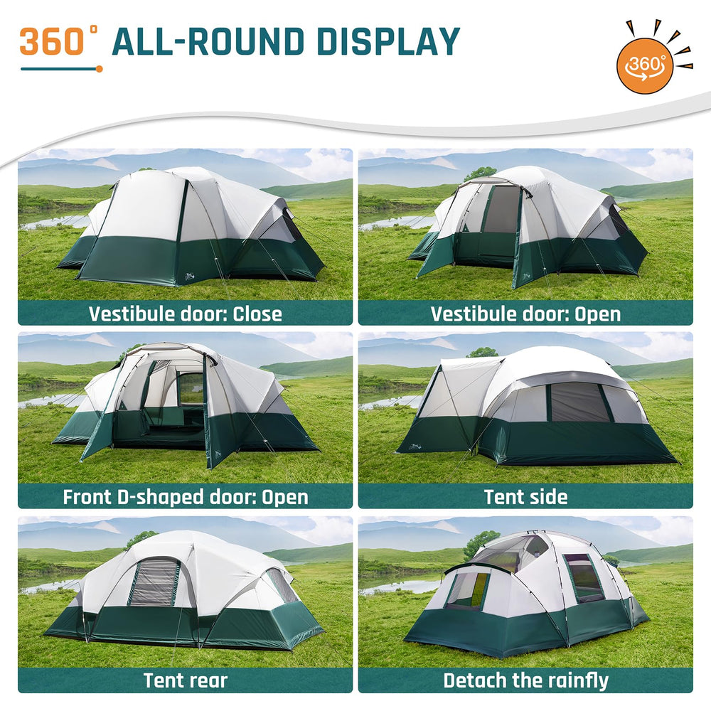 DMH OUTDOORS fully taped seams and rainfly enhance weather protection in light rain