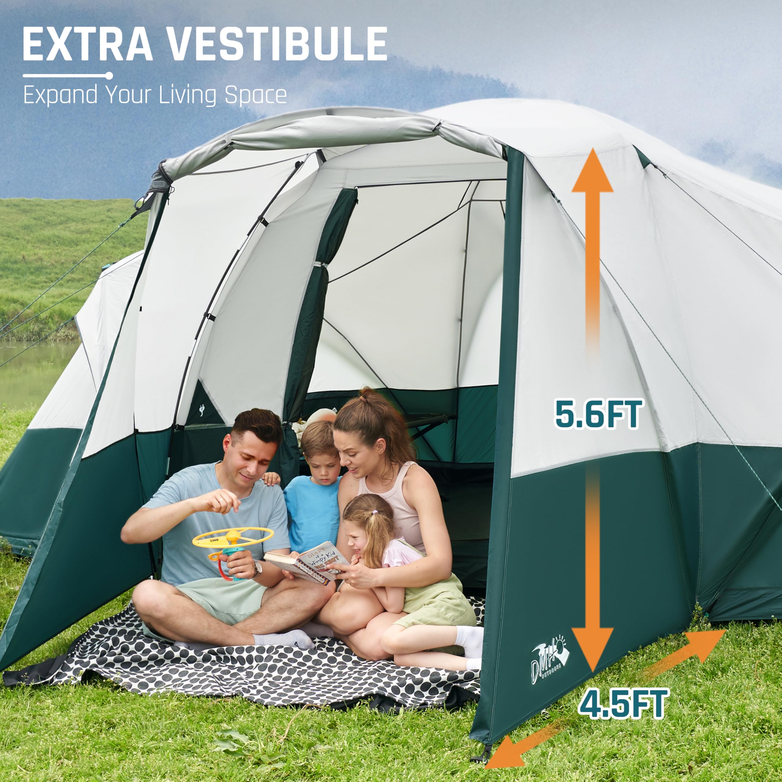 DMH OUTDOORS removable rainfly offers flexible shelter and stargazer nights