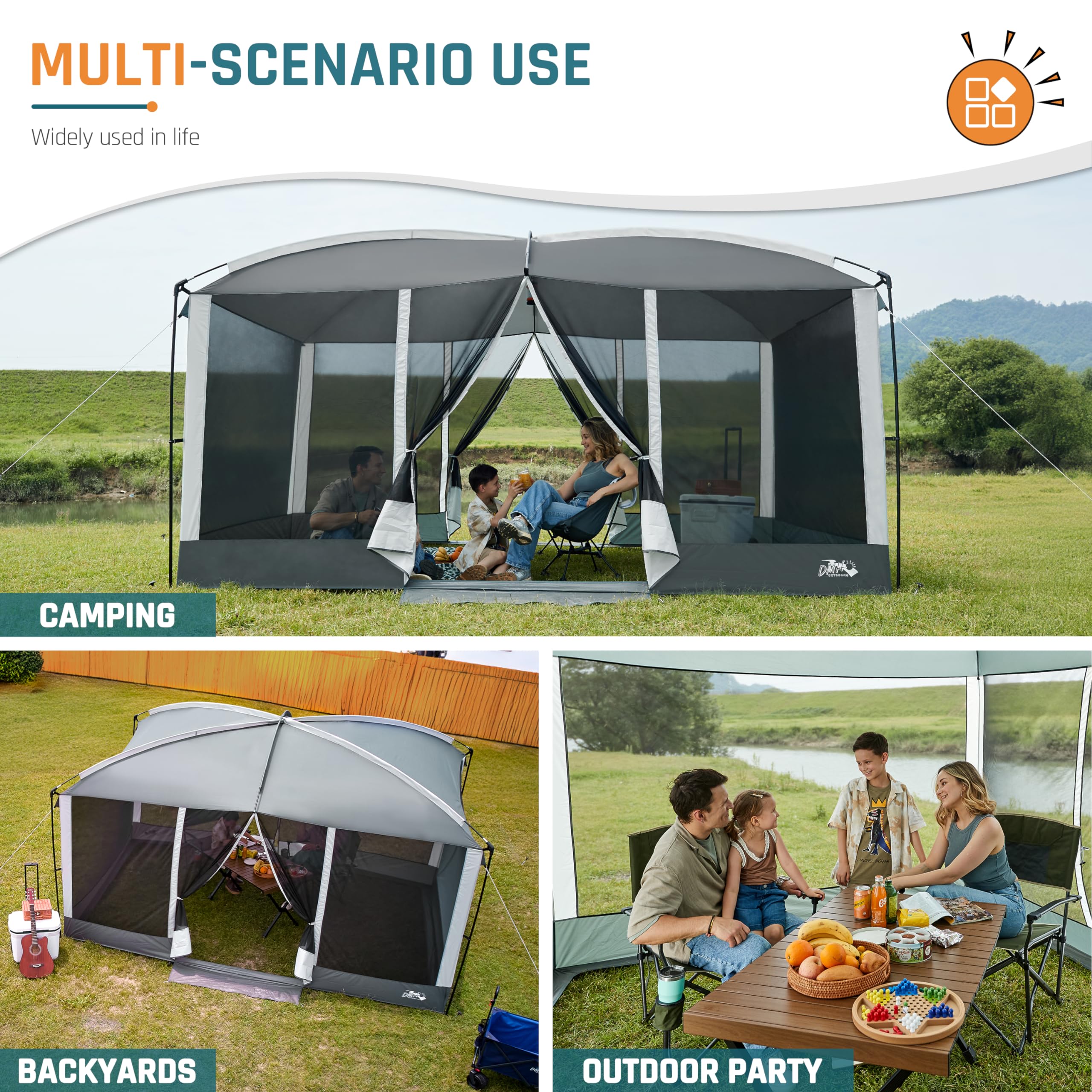 DMH OUTDOORS setup in backyard for family gatherings and relaxing evenings.