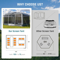 DMH OUTDOORS interior shot emphasizes spacious 13x9 layout for cozy gatherings.