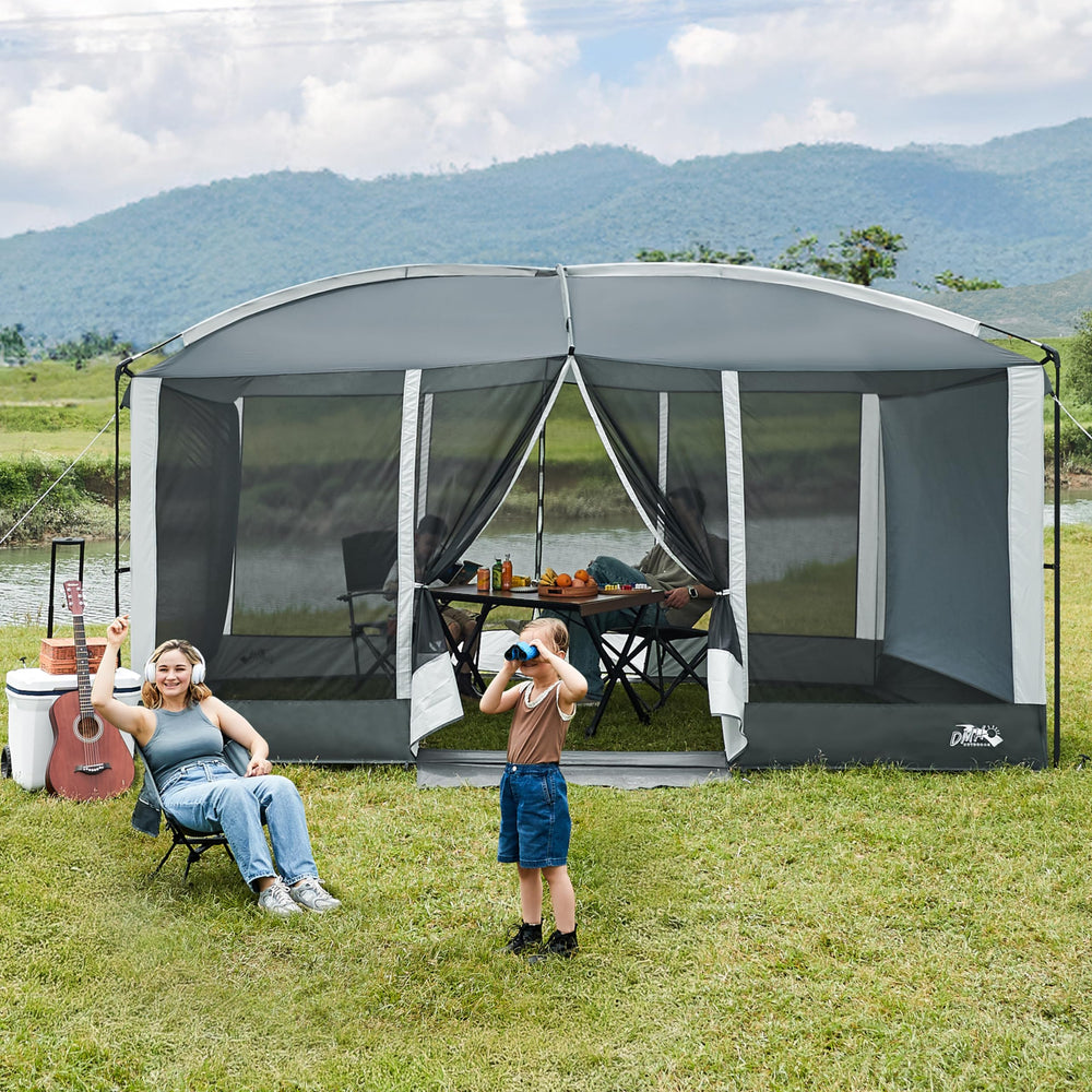 DMH OUTDOORS screen house during camping trips and outdoor events.