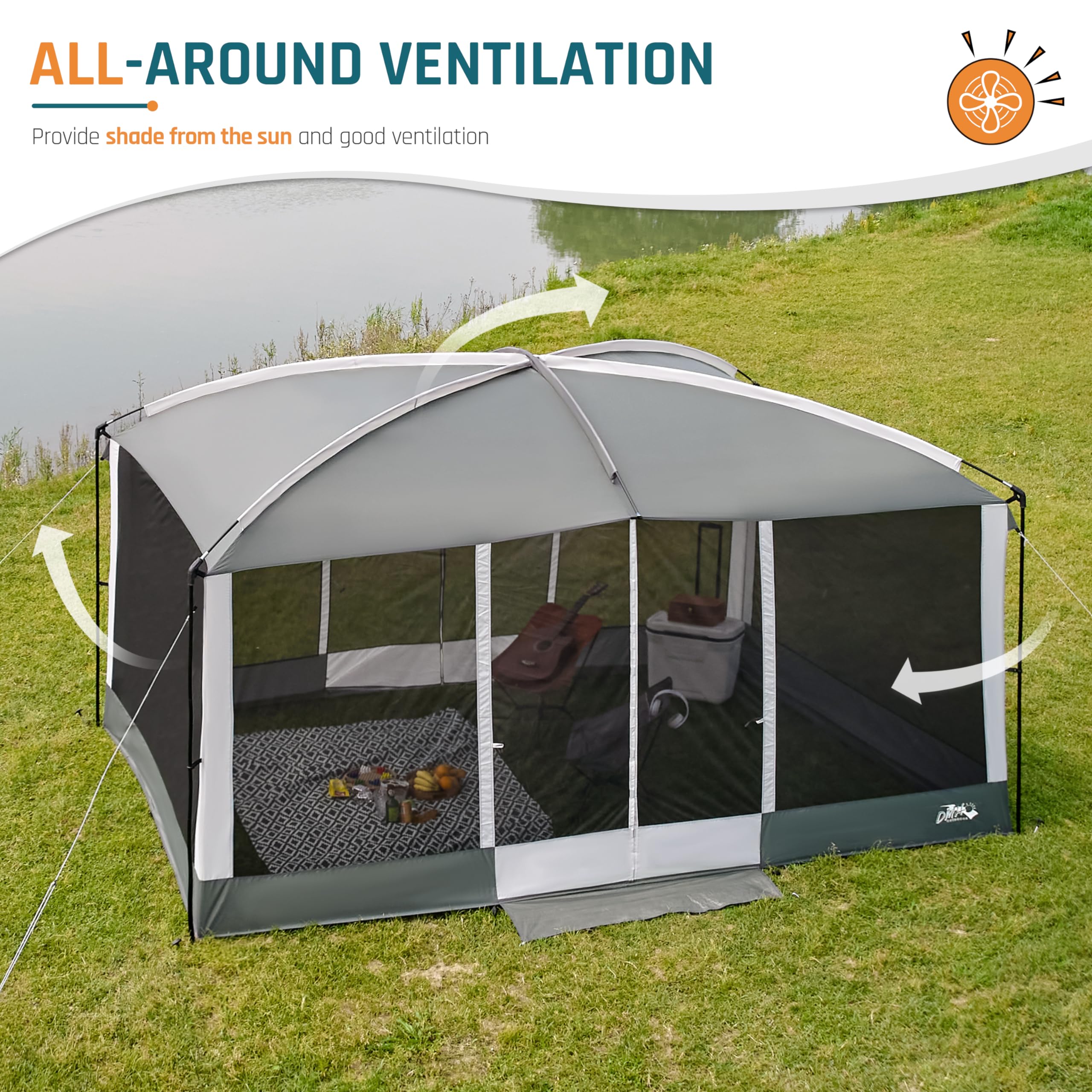 DMH OUTDOORS projection screen enables outdoor movie nights under stars.