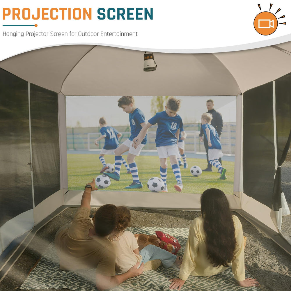 DMH OUTDOORS screen house tent beige sun-protective top for daytime comfort