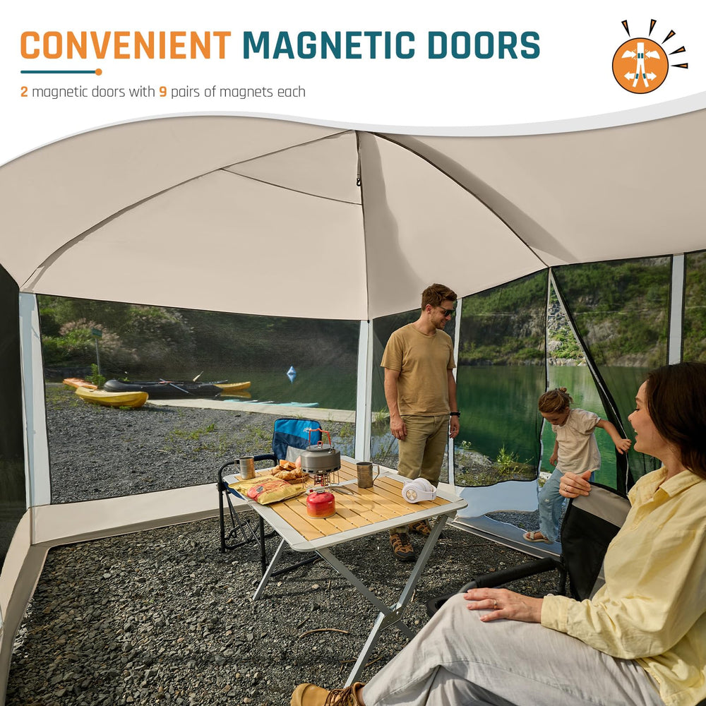 DMH OUTDOORS screen house tent beige all-around mesh for fresh air and ventilation