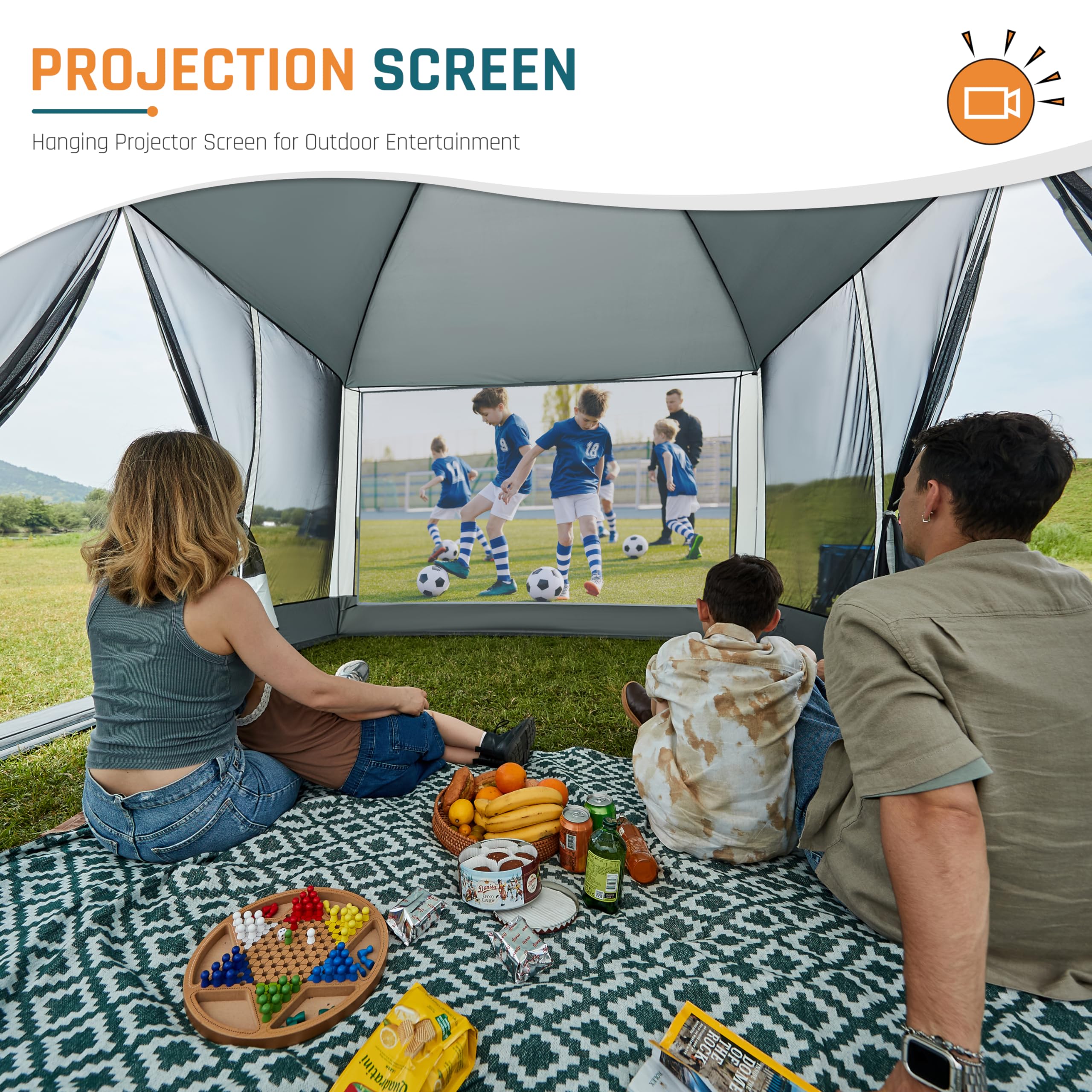 DMH OUTDOORS all-around mesh panels promote ventilation and comfortable lounging.