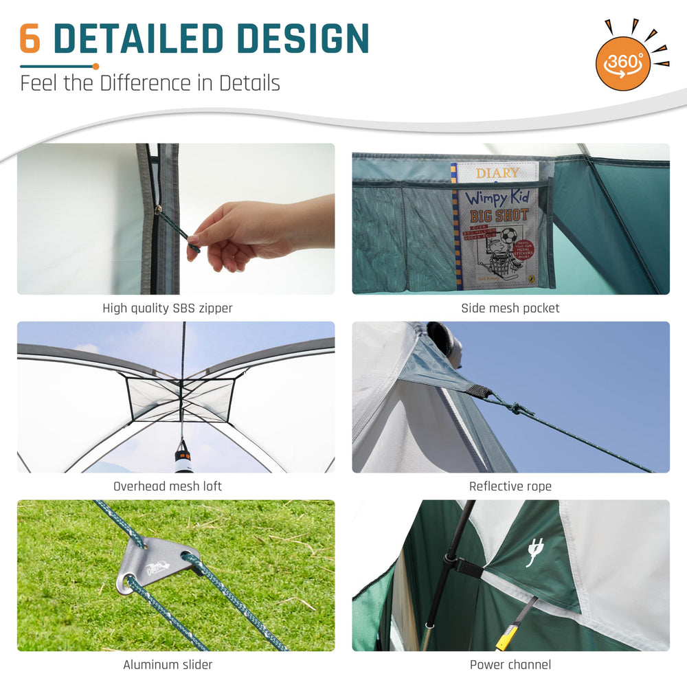 DMH OUTDOORS overhead loft and pockets organize small items for easy access