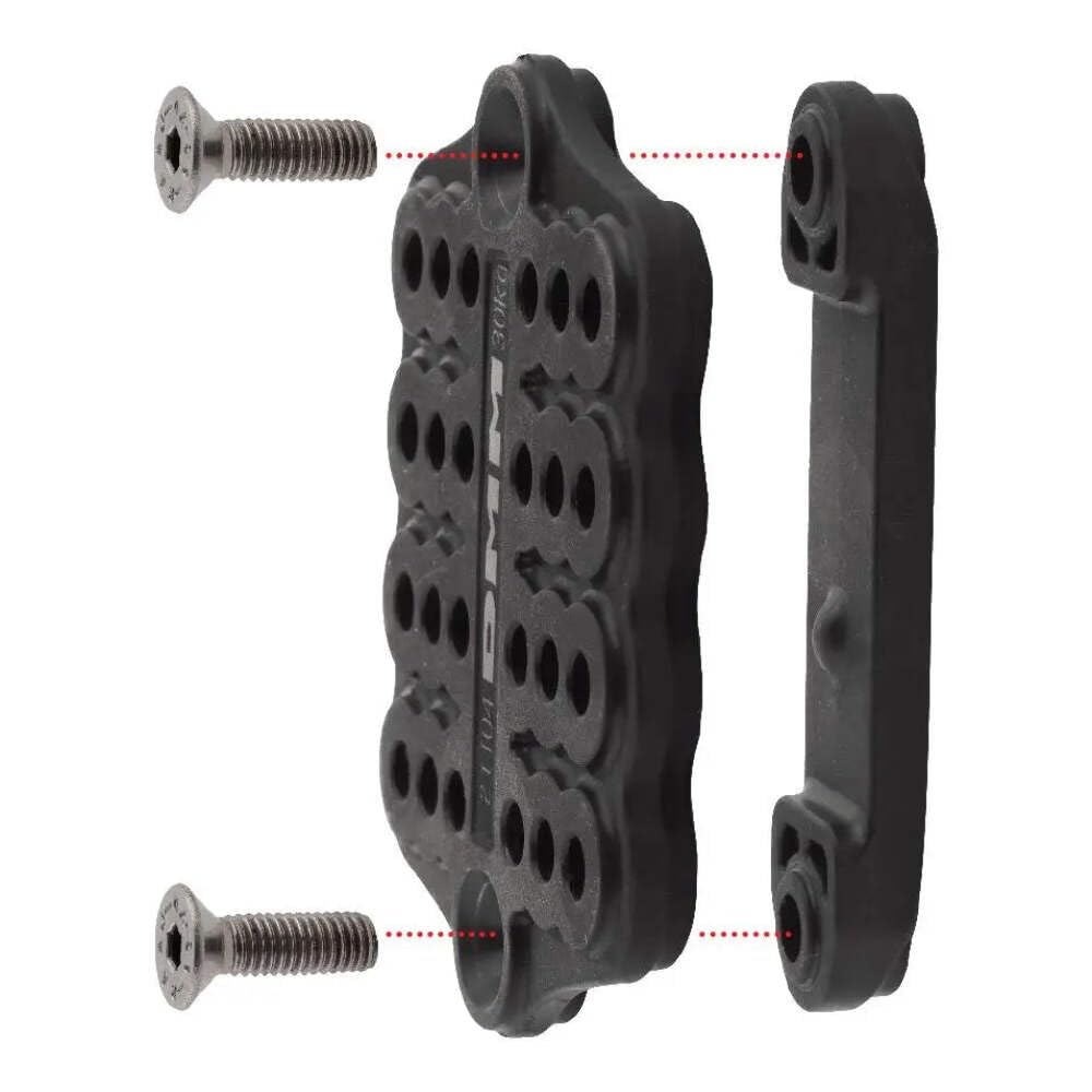 DMM Parking Lot mounted on 45 mm webbing enables secure component attachment.
