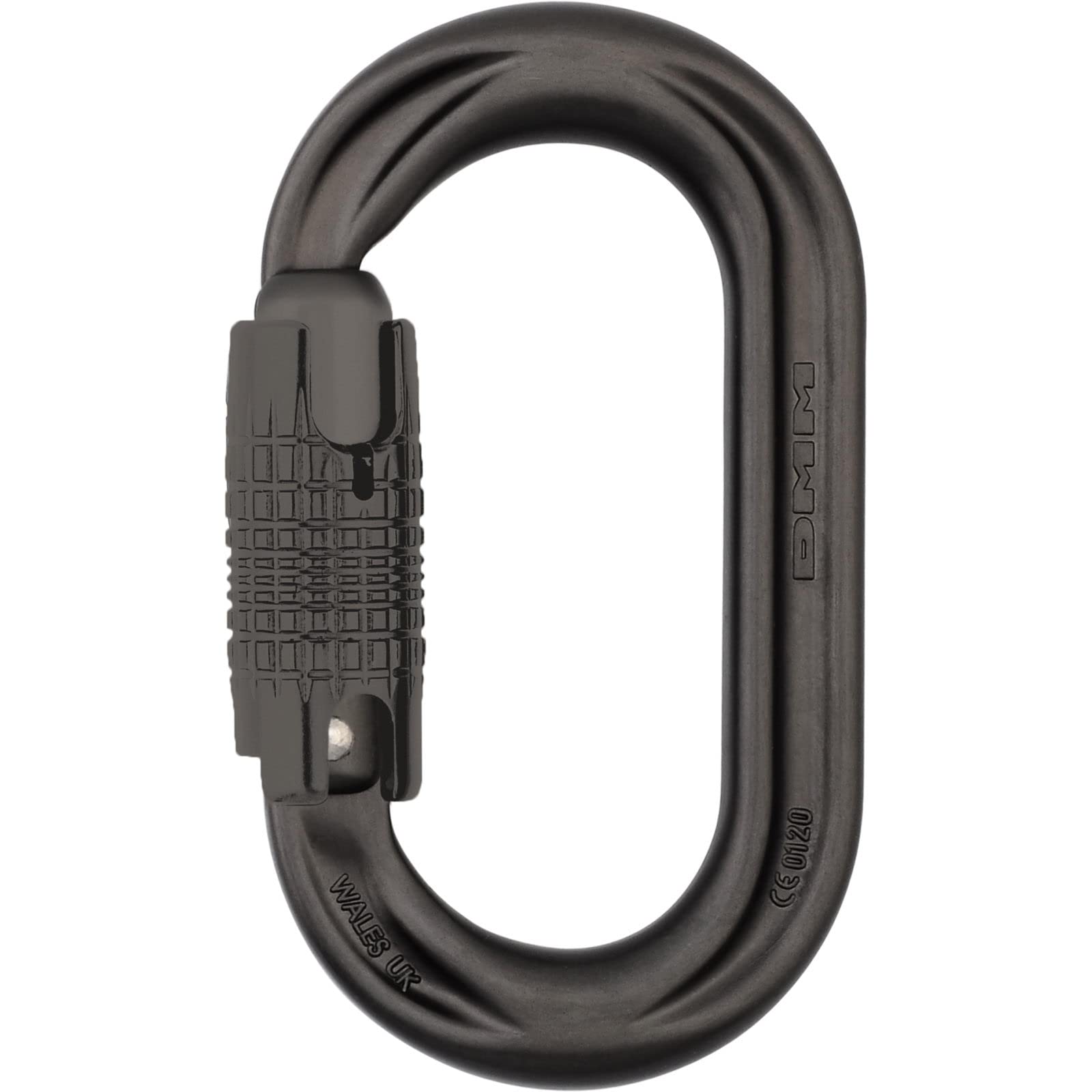 DMM PerfectO Matt Grey Locksafe A597MG with oval profile for streamlined clipping and durability.