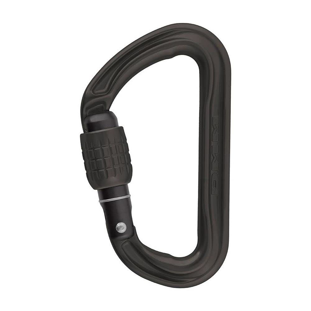 DMM Phantom Screwgate locking carabiner in matt grey for secure belays and light gear