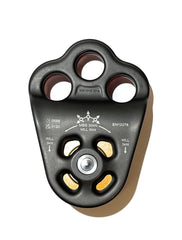 DMM triple attachment pulley 2 side view illustrating efficient rope management and organization