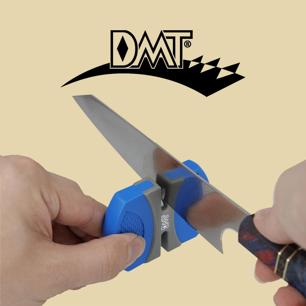 DMT EdgeSharp in-use outdoors demonstrates portable sharpening