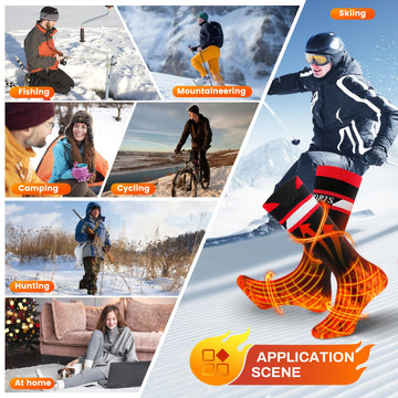 Dnin heated socks for skiing keep feet warm