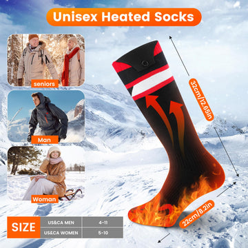 Dnin heated socks worn during hiking provide consistent warmth