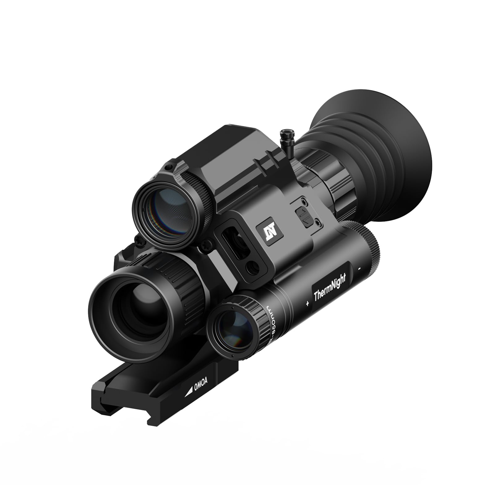 DNT Optics ThermNight thermal-sensor view highlights heat signatures for quick scouting.