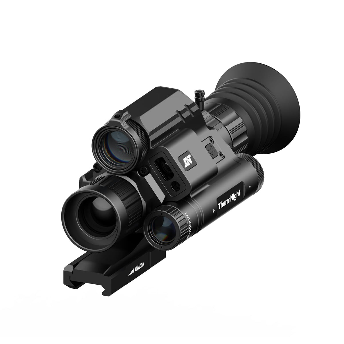 DNT Optics ThermNight thermal-sensor view highlights heat signatures for quick scouting.